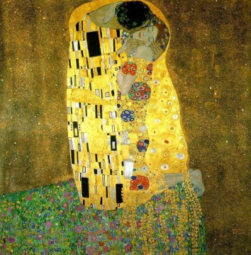 Artworks in 150 Subjects Painting - The Kiss Gustav Klimt gold wall decor